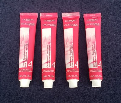 L'oreal Excellence Creme 4 Caring Deep Conditioner Lot of 4 Tubes 1.86 fl oz
