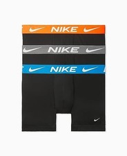 Nike Men's 3 Pack Essential Micro Boxer Brief Dri-FIT Grey Blue Orange Size XL