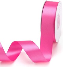 IHKFILAN Double Face Satin Ribbon 1Inchx25Yards Sided Solid Hot Pink 