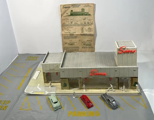 Vintage MARX Tin SEARS Shopping Center Building 5980 W/ Accessories