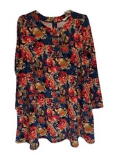 Peach Love California Dress Women Small Floral Lightweight Long Sleeve