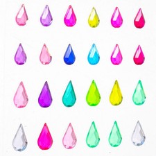 Kids Face Rhinestone Stickers 5 Sheets Colorful Self Adhesive Decals
