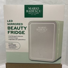 Mario Badescu LED Mirrored Beauty Fridge - Skincare Refrigerator Green - NEW