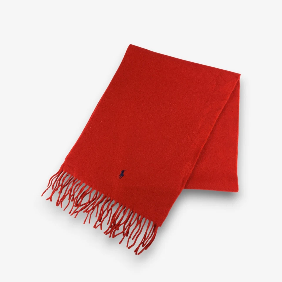Bufanda de Lana Polo Ralph Lauren Vintage Cachemira Flecos Navidad Invierno Bufandas Foto 2 de 4