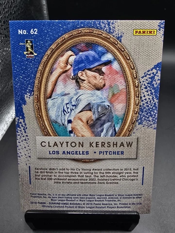 2016 Panini Diamond Kings Clayton Kershaw #62 - Los Angeles Dodgers  - Image 2 of 2