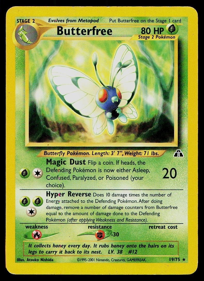 Pokemon Card Neo Discovery Butterfree 19/75 Rare