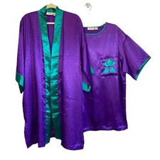 Vintage Victoria's Secret Gold Label Sleepwear Set Women Sz S Sleep Shirt  Robe