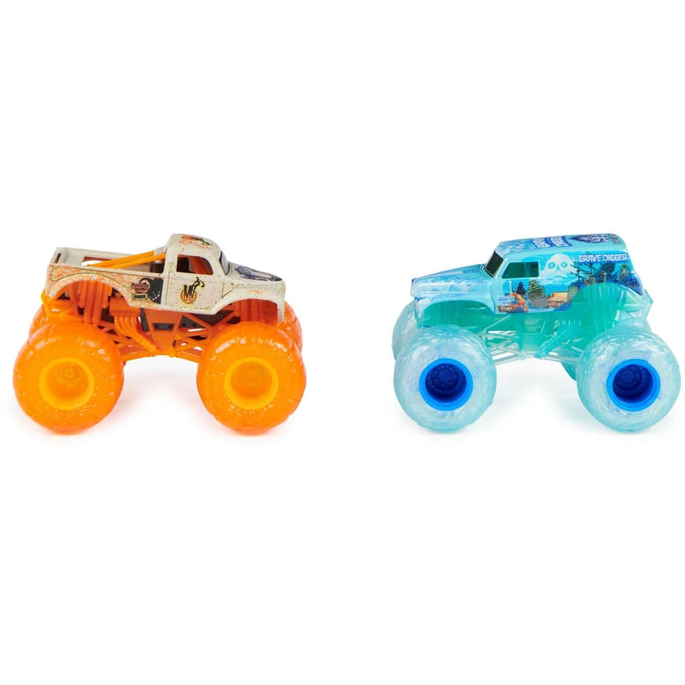 Monster Jam Official Whiplash Earth Vs Grave Digger Surf 1:64 Monster Truck Gift - Image 3 of 4