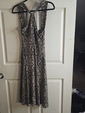 Michael Kors Womens Dress M Brown Snake Print Sleeveless 