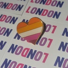 Lesbian Love Heart - Metal Pin (all proceeds to Pride in London)