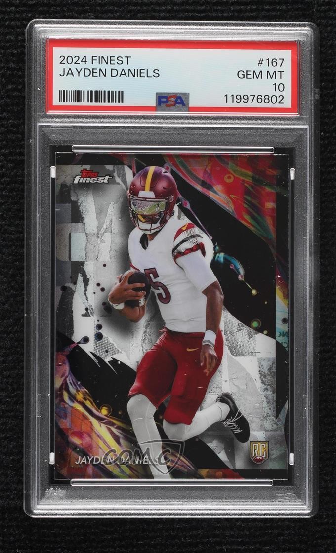 2024 Topps Finest Uncommon Jayden Daniels #167 PSA 10 GEM MT Rookie RC 8d2