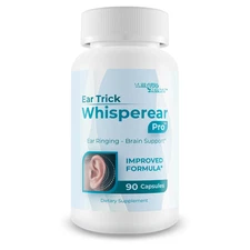 Ear Trick Whisperear Pro Clear Tinnitus Relief Hearing Supplement - Ear Pills