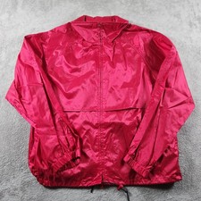 Vintage Eddie Bauer Red Windbreaker Jacket Men's Large Ripstop Nylon Mesh Vented