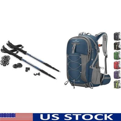 Lightweight Aluminum Trekking Poles Adjustable Twist Lock EVA Grip Hiking New