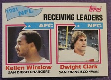 1982 Topps #258 Dwight Clark Kellen Winslow Receiving Leaders Football card!