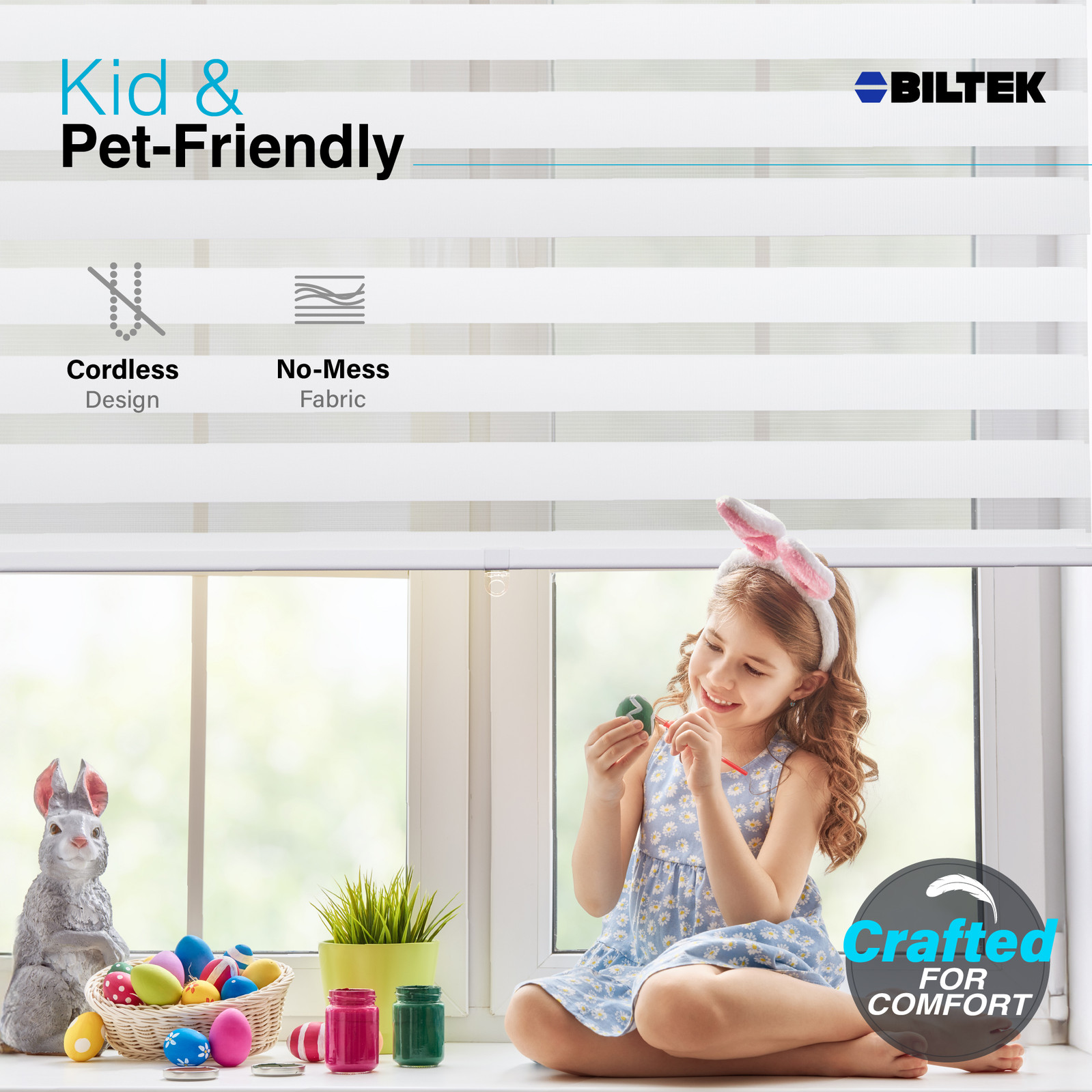 Cordless Zebra Roller Blinds Sheer Shades, Sheer or Privacy - White, 41"W X 72"H