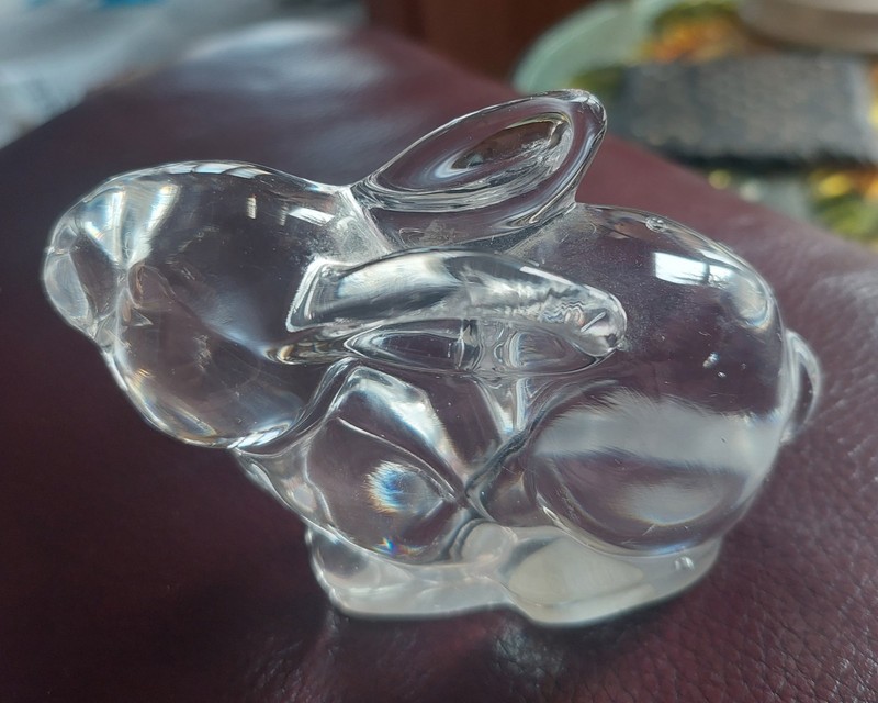 Crystal Bunny Rabbit Paperweight From Taiwan Handmade