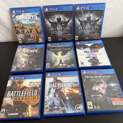 PS4 Game Lot of (9) PlayStation 4 Rated Mature Farcry 5 Diablo Fallout Killzone