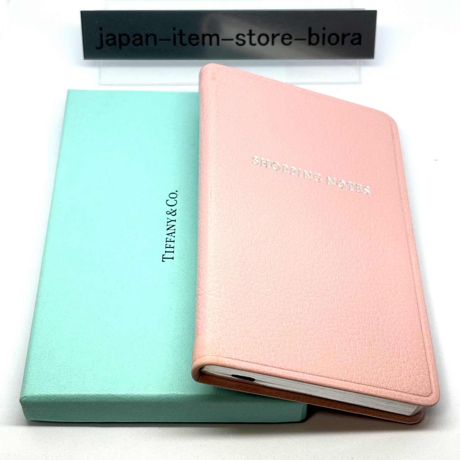 Tiffany & Co. Vintage Pink Leather Shopping Notes Notebook Memo Book W / Box