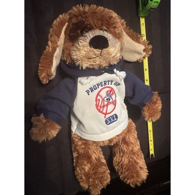 New York Yankees soft dog plush w/ floppy ears wearing hoodie w/ drawstrings