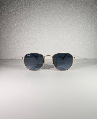 Ray-Ban Hexagonal RB3548N 51-21 Sonnenbrille - Gold/Blau