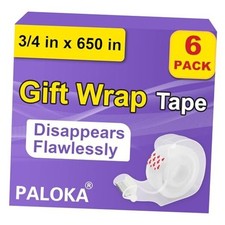 Clear Tape, Holiday Supplies and Gift Wrap Tape, Great for Wrapping 6 Pack
