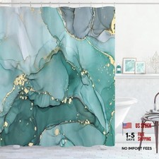 Turquoise Marble Modern Abstract Shower Curtains 72"W x 72"L - Pack of 1