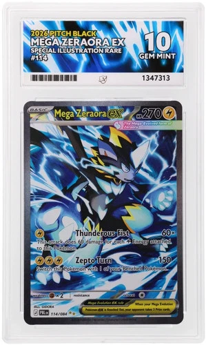 Mega Zeraora EX 114/084 ACE Pitch Black Pokemon ACE 10 Gem Mint perfect subs