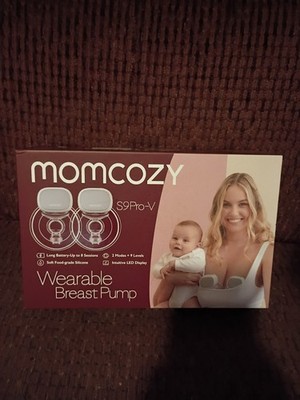 Momcozy S9Pro-V Wearable Electric Breast Pump White w/ Pads, Storage Bags, Cream