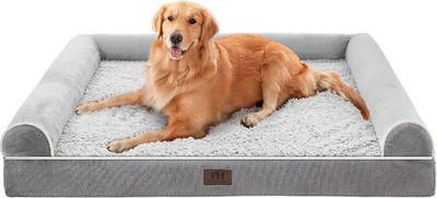 Dog Bed for Large and Medium-Sized Dogs, Orthopaedic, Washable Dog Bed with B...