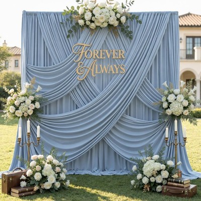 12ftx10ft Dusty Blue Backdrop Curtains 2 Panels Photo Drapes Wedding Birthday