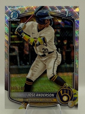 JOSE ANDERSON 2025 Bowman Chrome Shimmer Refractor #BCP-193 Brewers /100