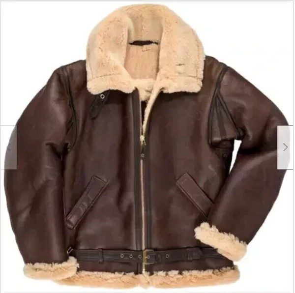 Cabina EE. UU. Hombres Británico R.A.F. Chaqueta Bomber Piel de Oveja CUERO DE OVEJA REAL