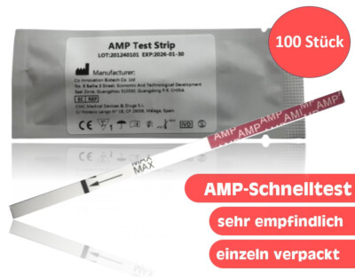 100x AMP / Amphetamin Drogenschnelltest (Speed, Pep, Uppers, Upper), 1.000 ng/ml