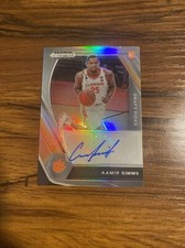 Aamir Simms 2021-22 Panini Prizm Draft Picks Silver Prizm Parallel ROOKIE AUTO