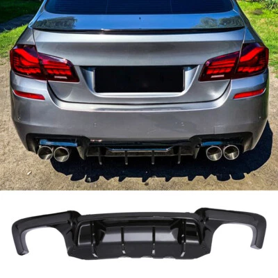 Difusor trasero difusor 4 tubos adecuado para BMW Serie 5 F10 F11 Sport Look completamente negro