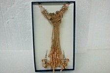 JTV 2042169 Gorgeous Women's Necklace & Earrings Rondele Faceted Glass Beads