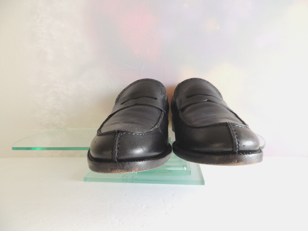 Ermenegildo Zegna Mens Black Slip On Leather Loafers Dress 