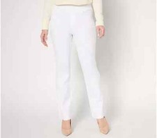 Belle by Kim Gravel Ponte Baby Boot Cut Pant-White-Tall 2-NEW-A676933