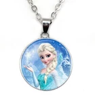 Disney Frozen Necklace Elsa Snowflake Pendant Glittering Gem Birthday Gift