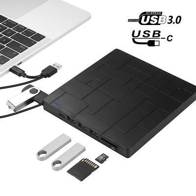 7-in-1 externes cd/dvd laufwerk für windows 11 Plug and Play dvd cd laufwerk usb