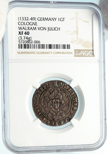 1332-1349 Germany GERMAN STATES COLOGNE Walram Julich Silver 1GT NGC Coin i83710 - Picture 3 of 5