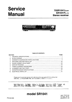 Service Manual-Anleitung für Marantz SR-1041 