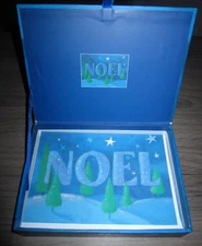 Peter Pauper Press "Noel" glitter Christmas cards in box, 11 cards w envelopes