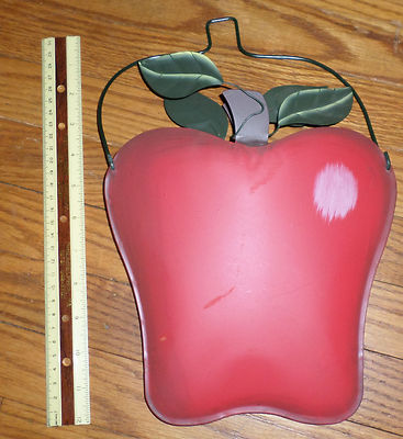 New  ** Apple Pocket Tin Metal Container **  with Hanger