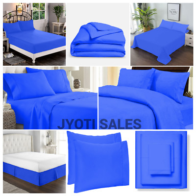 Bedding Collection Egyptian Cotton 1000 OR 1200 TC Royal Blue Solid Select Item