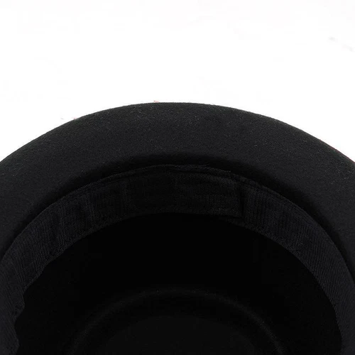 Men Pork Pie Bowler Hat Dad Flat Fedora Gambler Feather Dance Jazz Cap Lady - Picture 6 of 23