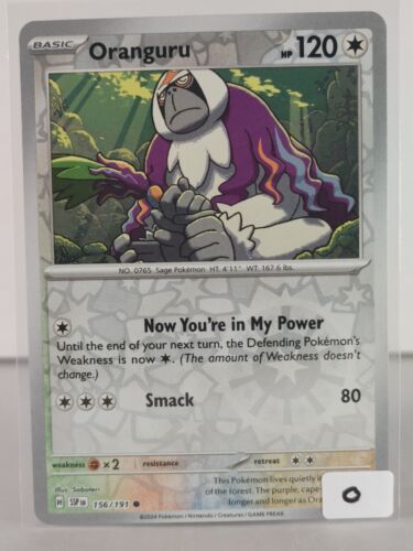 Oranguru - Surging Sparks - 156/191 - Juego de cartas coleccionables Pokémon - Holograma inverso - C - Imagen 7 de 16