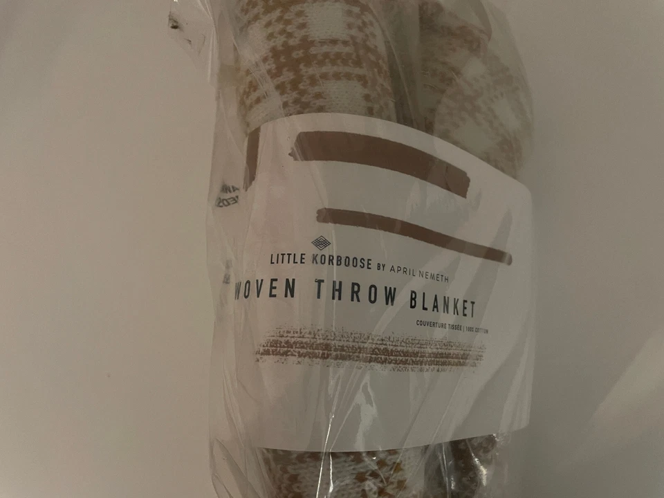 Little Korboose By April Nemeth Woven Throw Blanket Unreleased Plaid Scarf 100% - Image 2 of 4