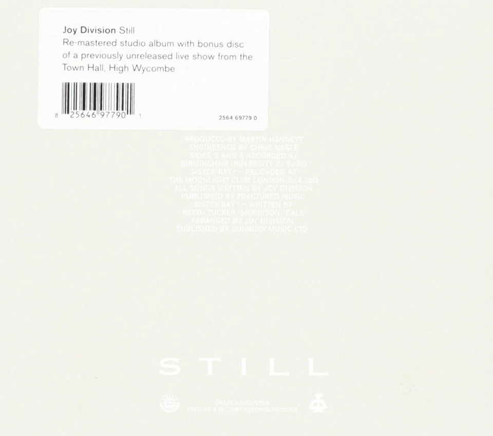 Joy Division Still-Collector's Edition 2-CD+Bonus Tracks NEW SEALED Remastered - Image 2 of 4